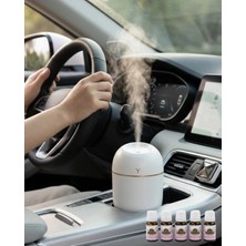 Flamex Mini Hava Nemlendirici 5 Esans Hediyeli LED Işıklı Sessiz Çalışan Aromaterapi Difüzörü