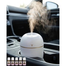 Flamex Sessiz Mini Nemlendirici 5 Esans Hediyeli USB Bağlantılı LED Işıklı Buhar Makinesi