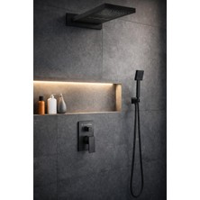 Mistillo Ankastre Duş Seti 3 Yönlü Yağmur Panel&Şelale 550x220 mm SUS 304 – Paslanmaz Pirinç Siyah