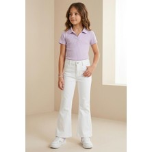 Mutlu Kids Kız Çocuk Ispanyol Paça Pantolon