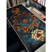 Charmbi Kızıl Gül Lotus Mouse Pad – 40X90 Büyük Gaming Mousepad, Kaymaz Taban Oyuncu