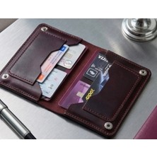 Parla Leather  PASAPORT CÜZDANI KILIFI V2 El Yapımı Hakiki Gerçek Deri Pasaport Kılıfı Cüzdan Kartlık Kadın Erkek