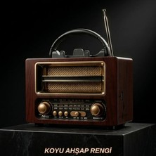 Dexxony Nostaljik Radyo Bluetoothlu Retro Hoparlör FM AM SW Taşınabilir Mini Radyo USB SD Kart Şarjlı Vintage Tasarım Telefon Tutuculu