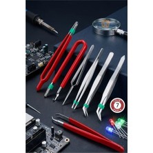 Esranın Dünyası 7’li Profesyonel Hassas Cımbız Seti - Antistatik Çelik Elektronik Tamir & Hobi Kiti