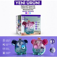 Azurtech Cute Bear Masaüstü Fan 1200MAH Şarjlı Taşınabilir Mini Vantilatör Sessiz Güçlü Fan AUFN16
