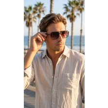 Sanches Erkek Polarize Plastik Güneş Gözlüğü Kahve Degrade 59 mm