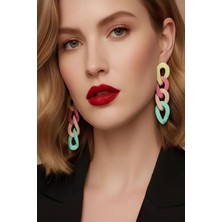 Bontexs Karışık Renk Zincir Sitil Küpe