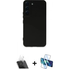 İlk El Grup Ieg™ Galaxy S22 Kılıf Ahenk Serisi - Siyah 3D Antistatik Cam Ekran Koruyucu + Şeffaf Kamera Lens Koruma Cam
