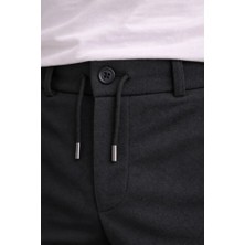 Secret Sita Erkek Diagonel Ikro Dokulu Duble Paça Cepli Pantolon Bağcıklı Bel, Odern Kesim  Iyah