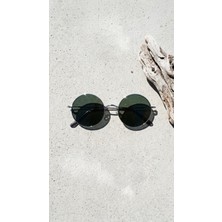 Sanches Titanium Serisi  Retro Yuvarlak Güneş Gözlüğü Gümüş Titan