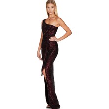 Hanife Glam Couture Hanife Glam Tek Omuz Zara Pupayet Işlemeli Abiye Elbise