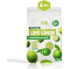 Dondurularak Kurutulmuş Lime Limon 16 G | Freeze Dried Meyve Cipsi | Çıtır Meyve Kurusu | 4 Adet
