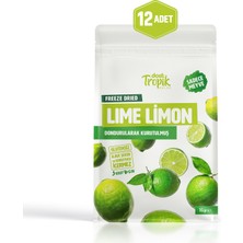 Dondurularak Kurutulmuş Lime Limon 16 G | Freeze Dried Meyve Cipsi | Çıtır Meyve Kurusu | 12 Adet