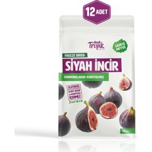 Dondurularak Kurutulmuş Siyah Incir 20 G | Freeze Dried Meyve Cipsi | Çıtır Meyve Kurusu | 12 Adet