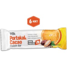 Portakal ve Kakao Aromalı Protein Bar 45 G | Protein Içeren Atıştırmalık ve Sporcu Barı | 6 Adet