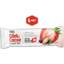 Çilek ve Kakao Aromalı Protein Bar 45 G | Protein Içeren Atıştırmalık ve Sporcu Barı | 6 Adet