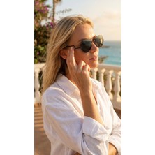 Sanches Kore Tarzı Kadın Güneş Gözlüğü  Yeni Sezon 59 mm Siyah Çe