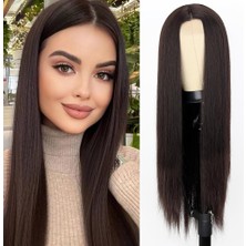 Esranın Dünyası Açık Kahve Fiber Sentetik Düz Tül Peruk RSPRK34-ESRDNS