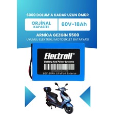 Electroll Arnica Gezgin 5500BATARYA (Standart Kapasite) Lifepo4 60V 18AH Elektrikli Motosiklet Bataryası