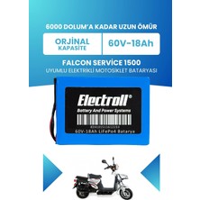 Electroll Falcon Service 1500 Batarya (Standart Kapasite) Lifepo4 60V 18AH Elektrikli Motosiklet Bataryası
