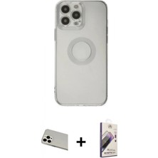 İlk El Grup Ieg™ iPhone 13 Pro Max Kılıf Kutup Klasik - Siyah Bilvis 3D Mat Cam Ekran Koruyucu + Beyaz Rainbow Kamera Lens Koruma Cam