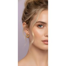 Bontexs Burgu Halka Küpe Altın Sarısı Kararma Paslanma Yapmaz En:1.5 cm