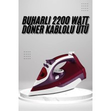 Esranın Dünyası Seramik Tabanlı Kırmızı 2200 Watt Şok Buharlı Ütü - Lisinya