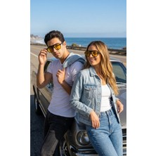 Sanches Antifar Sarı Cam Unisex Güneş Gözlüğü  57 mm UV400 Koruma