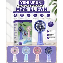 Azurtech Type-C Şarjlı Mini El Fanı 300 Mah – 3 Kademeli, Taşınabilir, Sessiz USB Vantilatör (AUFN06)