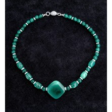 Asteria Elite Yeşil Akik Nazar Koruyucu ve Denge Enerjisi Kolyesi