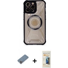 İlk El Grup Ieg™ iPhone 12 Pro Kılıf Kutup Modern - Siyah 6d Mat Seramik Hayalet Nano Ekran Koruyucu + Mor Metal Kamera Lens Koruma Cam