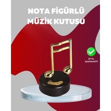 Esranın Dünyası Altın Nota Figürlü Dönen Müzik Kutusu Dekoratif Music Box