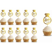 Deha Parti Kürdan Bride Varak Baskılı 10 Parça Bekarlığa Veda Bride Parti Süsleme