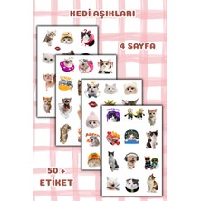 Birikiyedi 4'lü Komik Kedi, Kediler, Sticker, Çıkartma, Ajanda, Günlük, Planlayıcı, Bullet Journal , Scrapbook