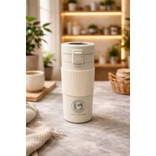 Paslanmaz Çelik Termos Dereceli Mug 350 ml Sızdırmaz Kapaklı Çift Katmanlı Dereceli Termos
