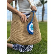 Gözlük Çanta Charmı El Örgüsü Nazar Boncuk Desenli Gözlük Kılıfı