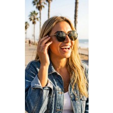 Sanches Titanium Serisi  Retro Yuvarlak Güneş Gözlüğü Siyah Titan