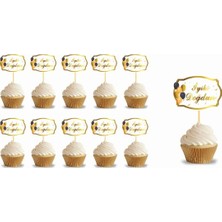 Deha Parti Kürdan Iyi Ki Doğdun Varak Baskılı Beyaz Zemin 10 Parça Doğum Günü Süsleme Parti Malzemesi Süsleme