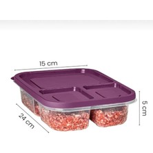 Abnturk 1 Adet 3 Bölmeli Dikdörtgen Saklama Kabı