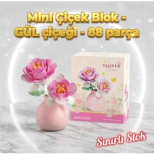Kobe Home Vazolu  Tarzı Çiçek Yapı Blok Seti – 88 Parça - 11 cm Çiçek Arenjmanı Seti