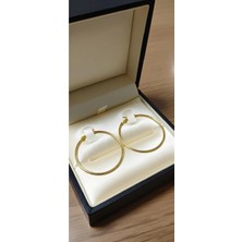 Bontexs Halka Küpe Büyük Boy Gold Renk Şık Görünün
