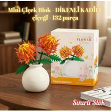 Kobe Home Vazolu  Tarzı Çiçek Yapı Blok Seti – 134 Parça - 10.5 cm Çiçek Arenjmanı Seti