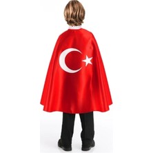 Dıgıl Kids 23 Nisan Ay Yıldız Baskılı  Kız/erkek Kostüm Pelerin