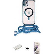 İlk El Grup Ieg™ iPhone 11 Kılıf Eksen Özel Seri - Siyah Bilvis 3D Mat Cam Ekran Koruyucu + Turuncu Renkli Kamera Lens Koruma Cam