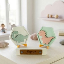 Miaju En Tatlı Bebek Hediyesi, Özel Isim Yazılabilen Dinozor Temalı Bebek Odası Dekoratif Seti