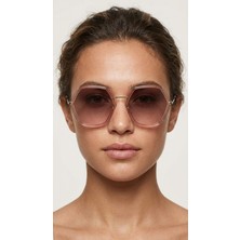 Sanches – Geometrik Rose Gold Polarize Güneş Gözlüğü 57MM Large