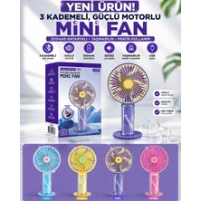 Azurtech 3 Kademeli Mini El Fanı 300 Mah Şarjlı – Güçlü Motorlu, Taşınabilir, Sessiz USB Vantilatör (AUFN05)