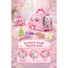 KoseToys Taşıma Çantalı Yürüyebilen ve Miyavlayan Sevimli Yavru Kedi(Pembe Kutu)