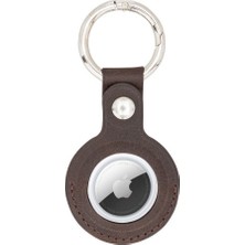 Apple Airtag Uyumlu Deri Anahtarlık, Acı Kahve