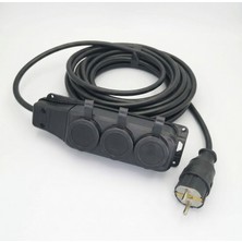 İNWATT 35 Metre Kaynak Makinesi, Elektrikli Araç, Isıtıcı Uzatma Ara Kablosu Seyyar 3'lü Kauçuk Başlıklı 3x2.5 Ttr Siyah